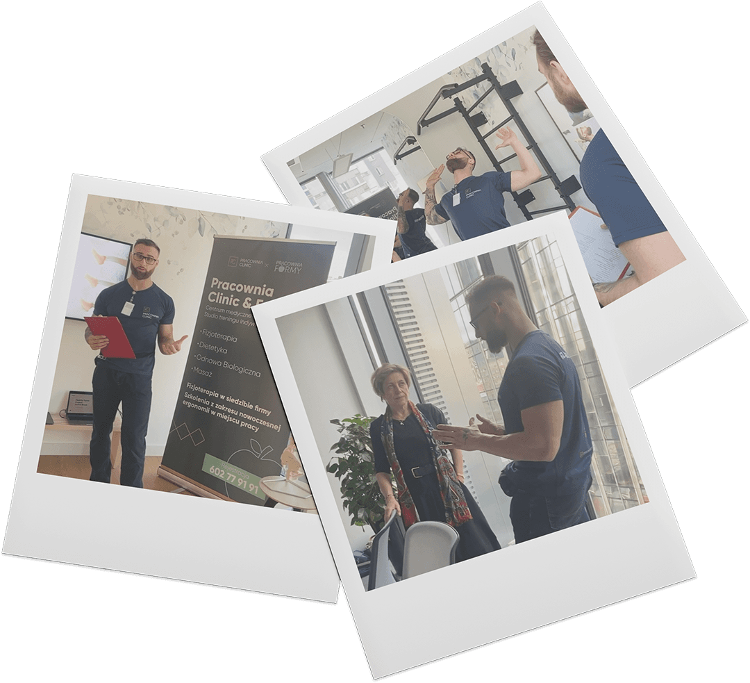 Zdjęcia przedstawiające Kamila prowadzącego szkolenia